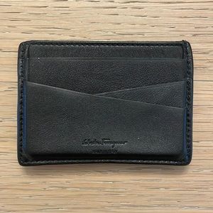Salvatore Ferragamo Black Card Case Wallet